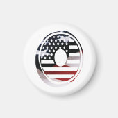 Letter O Monogram Initiaal USA Magneet (Voorkant)