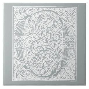 letter O Monogram Initialen Grijs "O" Tegeltje