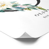 Letter O Monogram Waterverf Perzikflessen ursery Poster (Hoek)