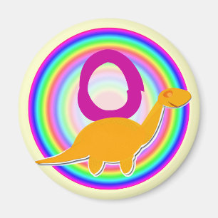 Letter O Oranje Dinosaur Diplodocus Fridge Magnet Magneet