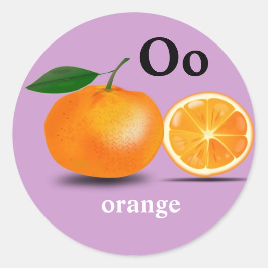 Letter O oranje Stickers (Voorkant)