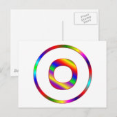 Letter O Rainbow Briefkaart (Voorkant / Achterkant)