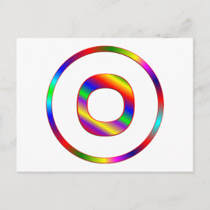 Letter O Rainbow Briefkaart