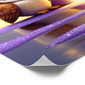 Letter O with Owl Poster Glitter Purple Alphabet (Coin)