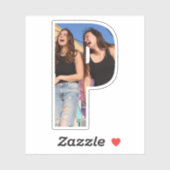 Letter P Alphabet & Photo Custom-Cut Vinyl Sticker (Feuille)