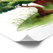 Letter P Bonsai Tree Fairy Poster Japanese Garden (Coin)