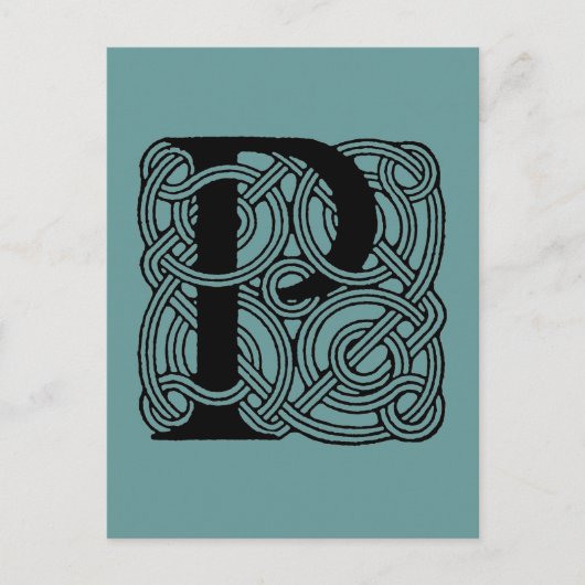 Letter P Celtic Knot Monogram Briefkaart (Voorkant)
