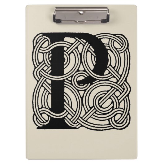 Letter P  Celtic Knot Monogram Klembord (Voorkant)