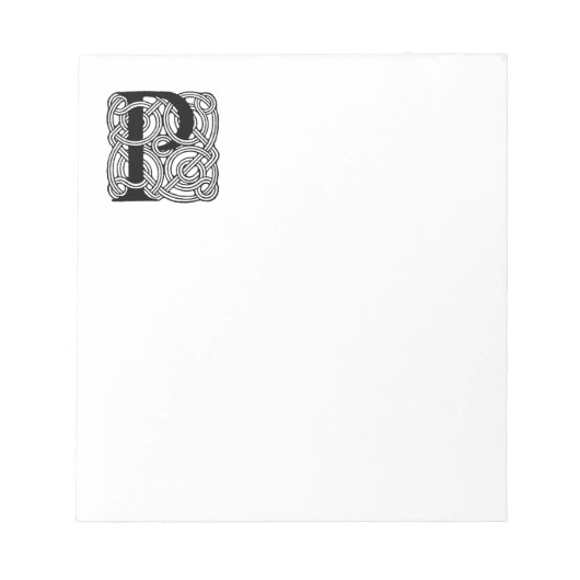 Letter P  Celtic Knot Monogram Notitieblok (Voorkant)