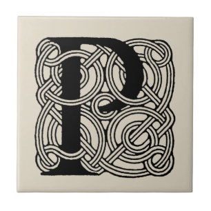 Letter P  Celtic Knot Monogram Tegeltje