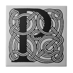 Letter P  Celtic Knot Monogram Tegeltje