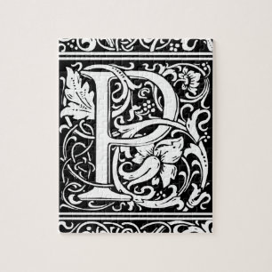 Letter P Middeleeuwse Monogram Art Nouveau Legpuzzel