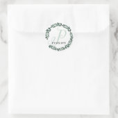 Letter P Monogram Aangepaste Naam Minimalistische  Ronde Sticker (Tas)