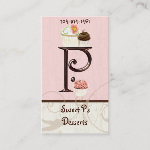 Letter P Monogram Dessert Bakery-Visitekaartjes Visitekaartje