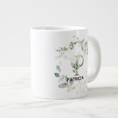 Letter P Monogram Initiaal Mok met Greenery Wreate (Voorkant rechts)
