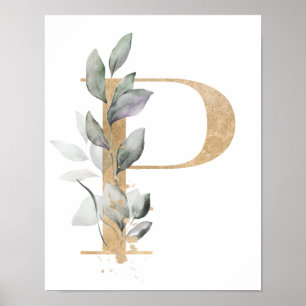 Letter P Monogram Poster