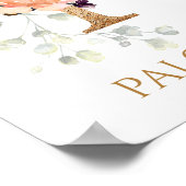 Letter P Monogram Roze Peach roos Nursery Poster (Hoek)