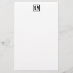 Letter P Monogram Stationery Briefpapier