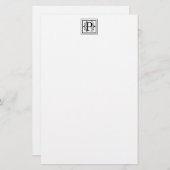 Letter P Monogram Stationery Briefpapier (Voorkant / Achterkant)
