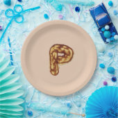 Letter P Pancake Beige Colour Paper Bord (Feest)