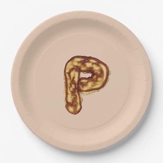 Letter P Pancake Beige Colour Paper Bord (Voorkant)