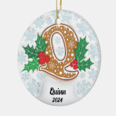 Letter Q Aangepaste naam Monogram Kerstmis Keramisch Ornament (Links)