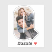 Letter Q Alphabet & Photo Custom-Cut Vinyl Sticker (Feuille)