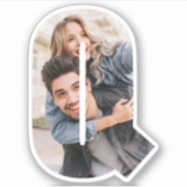 Letter Q Alphabet & Photo Custom-Cut Vinyl Sticker (Devant)