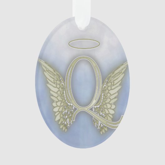 Letter Q Angel Monogram Ornament (voorkant)