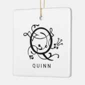 Letter Q Elegant Monogram Kerst Ornament (Links)