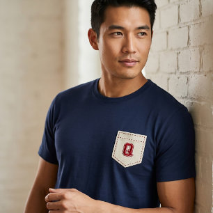 Letter Q - Initiaal Naam Alfabet Zak Zijde Links T-shirt