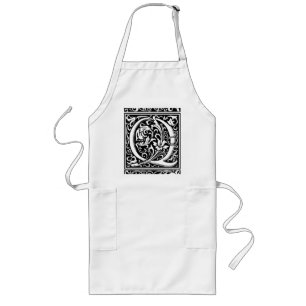 Letter Q Middeleeuwse Monogram Art Nouveau Lang Schort