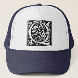 Letter Q Middeleeuwse Monogram Art Nouveau Trucker Pet