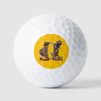 Letter Q Thanksgiving style turkey  Golfballen