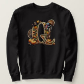 Letter Q Thanksgiving style turkey Trui (Design voorkant)