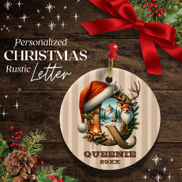  letter Q Woodland Christmas  Keramisch Ornament