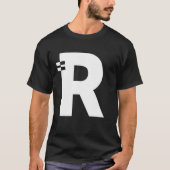 Letter R Alphabet Initiaal Monogram T-shirt (Voorkant)