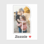 Letter R Alphabet & Photo Custom-Cut Vinyl Sticker (Feuille)