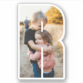 Letter R Alphabet & Photo Custom-Cut Vinyl Sticker (Devant)