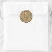 *~* Letter R Diamond Circle GOLD Wax Seal Stickers (Tas)
