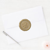 *~* Letter R Diamond Circle GOLD Wax Seal Stickers (Envelop)