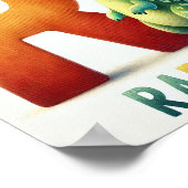 Letter R, Dinosaur Alphabet Waterverf Poster (Hoek)