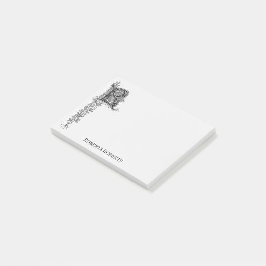 Letter R eerste letter gepersonaliseerd Post-it® Notes (Schuin)