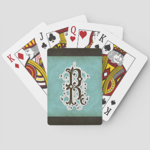 Letter R - Elegant Monogram Decor Modern  Pokerkaarten