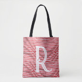 Letter R Geruite Tafelkleed Canvas tas (Voorkant)
