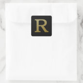 Letter R Gold Square Sticker (Tas)