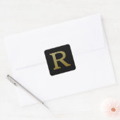 Letter R Gold Square Sticker (Envelop)