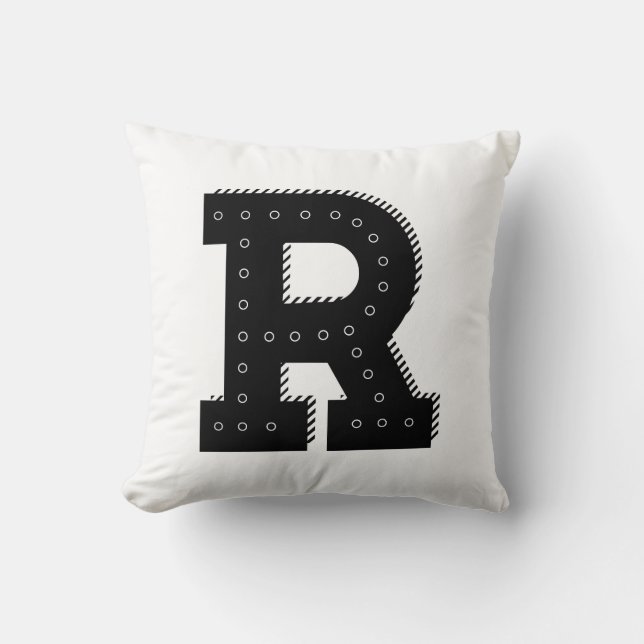 Letter R Initiaal Pillow Kussen (Voorkant)