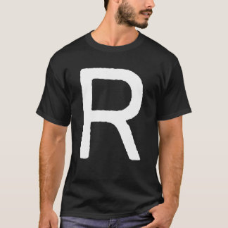 Letter R Mannen Women Monogram Graphic Retro Initi T-shirt