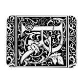 Letter R Medieval Monogram  Initiaal Magneet (Horizontaal)